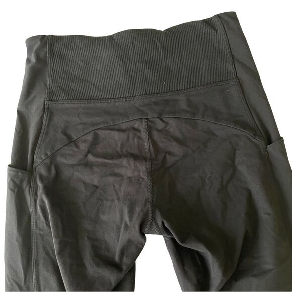 ATHLETA Excursion Hybrid Tight Black Leggings Ribbed Cuffed Hems Size XS‎ - Picture 6 of 10